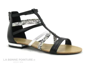 Achat chaussures The Divine Factory Femme Sandale et Nu-pieds, vente The Divine Factory JL3976 Noir Argent - Sandale montante pl