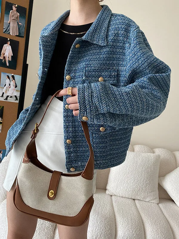 Airchics veste en jean boutonnage avec poches col revers femme oversized