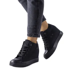 Baskets compensées noires LL274034 Big Star le noir