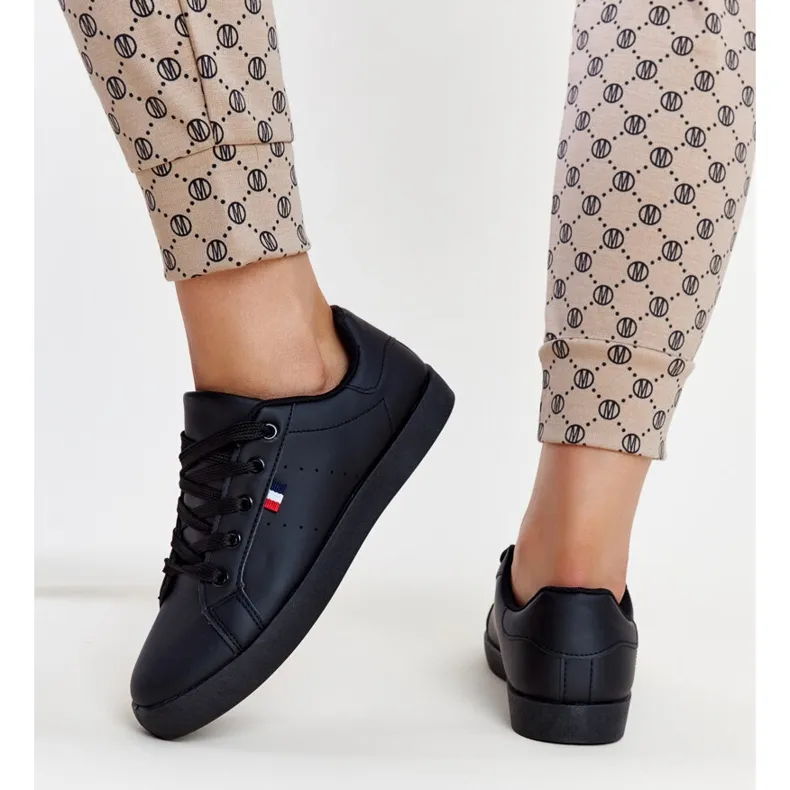 Baskets en cuir écologique Gioya noires le noir