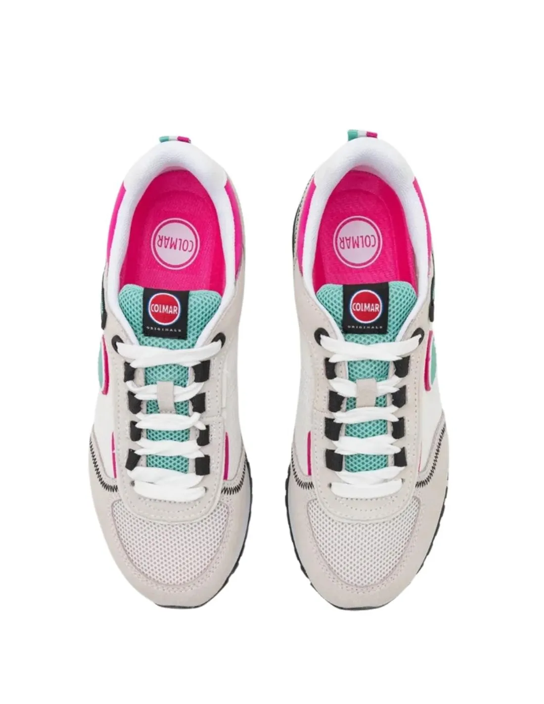 Baskets femme Colmar Ref 55575 blanc bleu rose