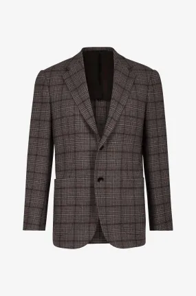 Blazer à carreaux en laine et cachemire Meda