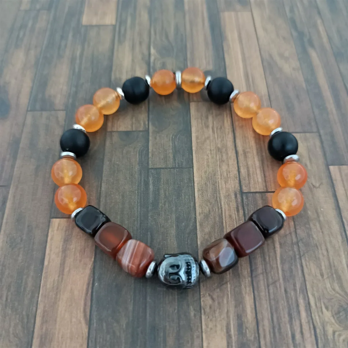 Bracelet bouddha agate/hématite