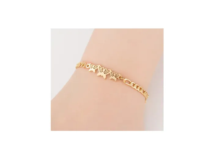 Bracelet papillons doré