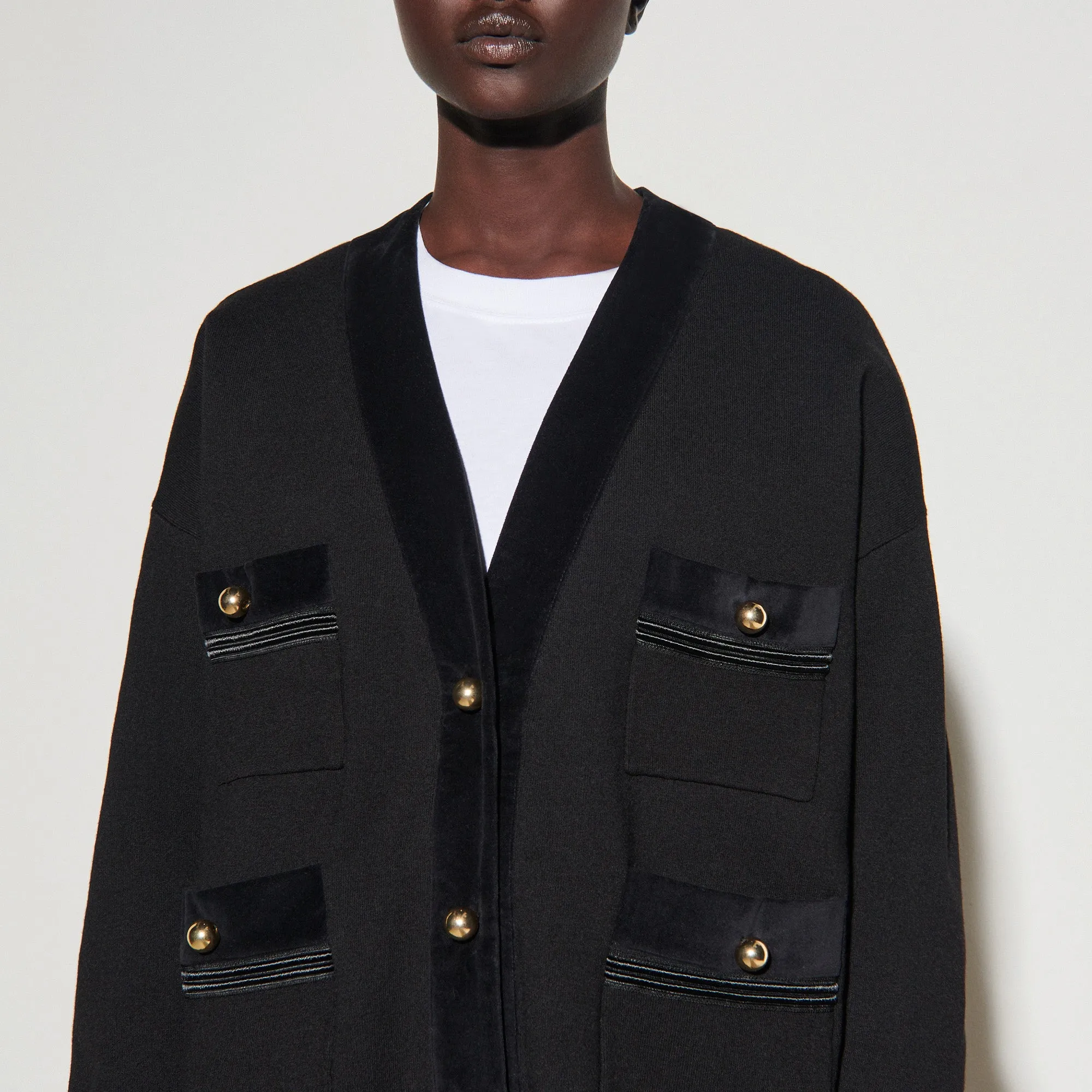 Cardi-coat à doublure imprimée