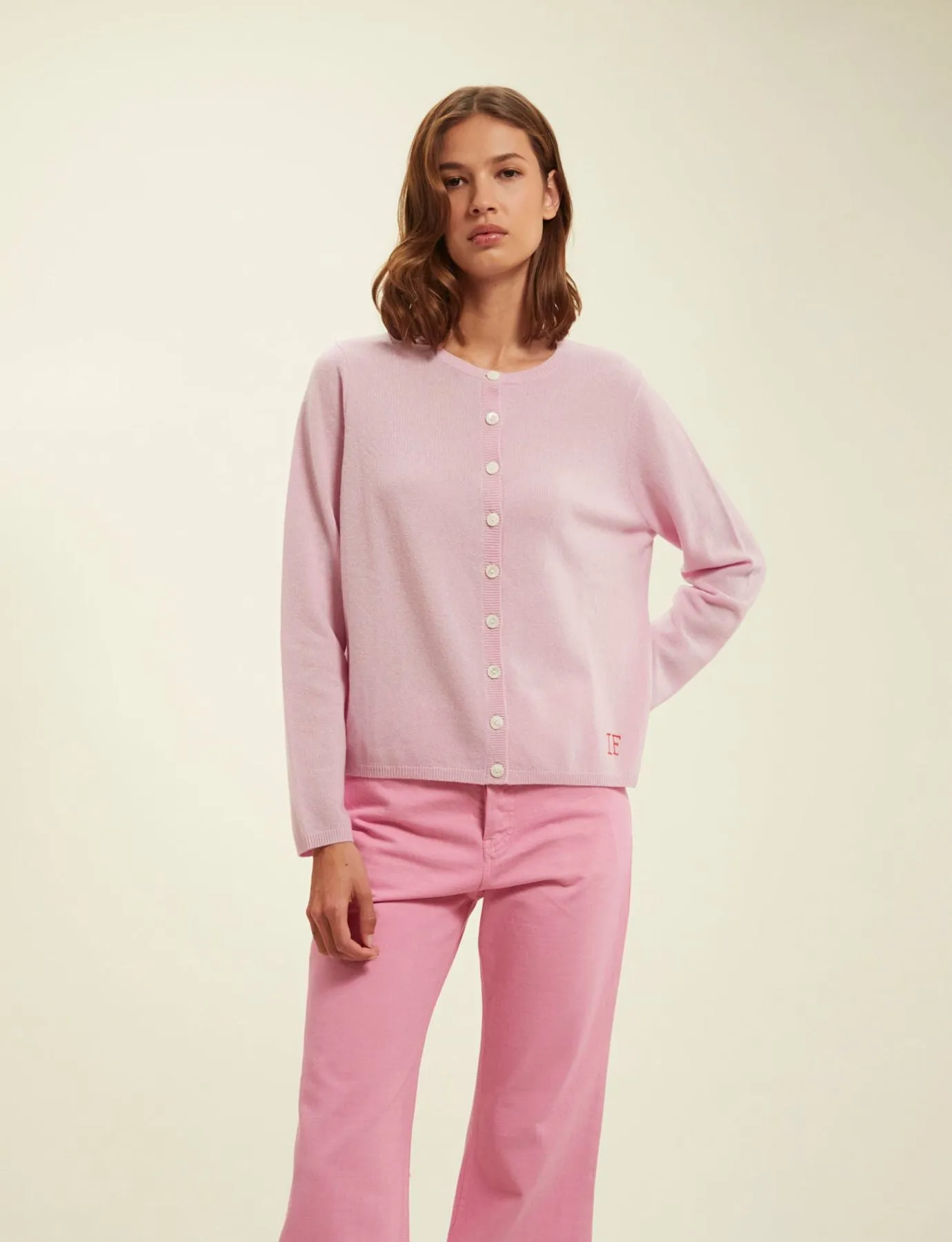 Cardigan Cesaria mauve laine et cachemire