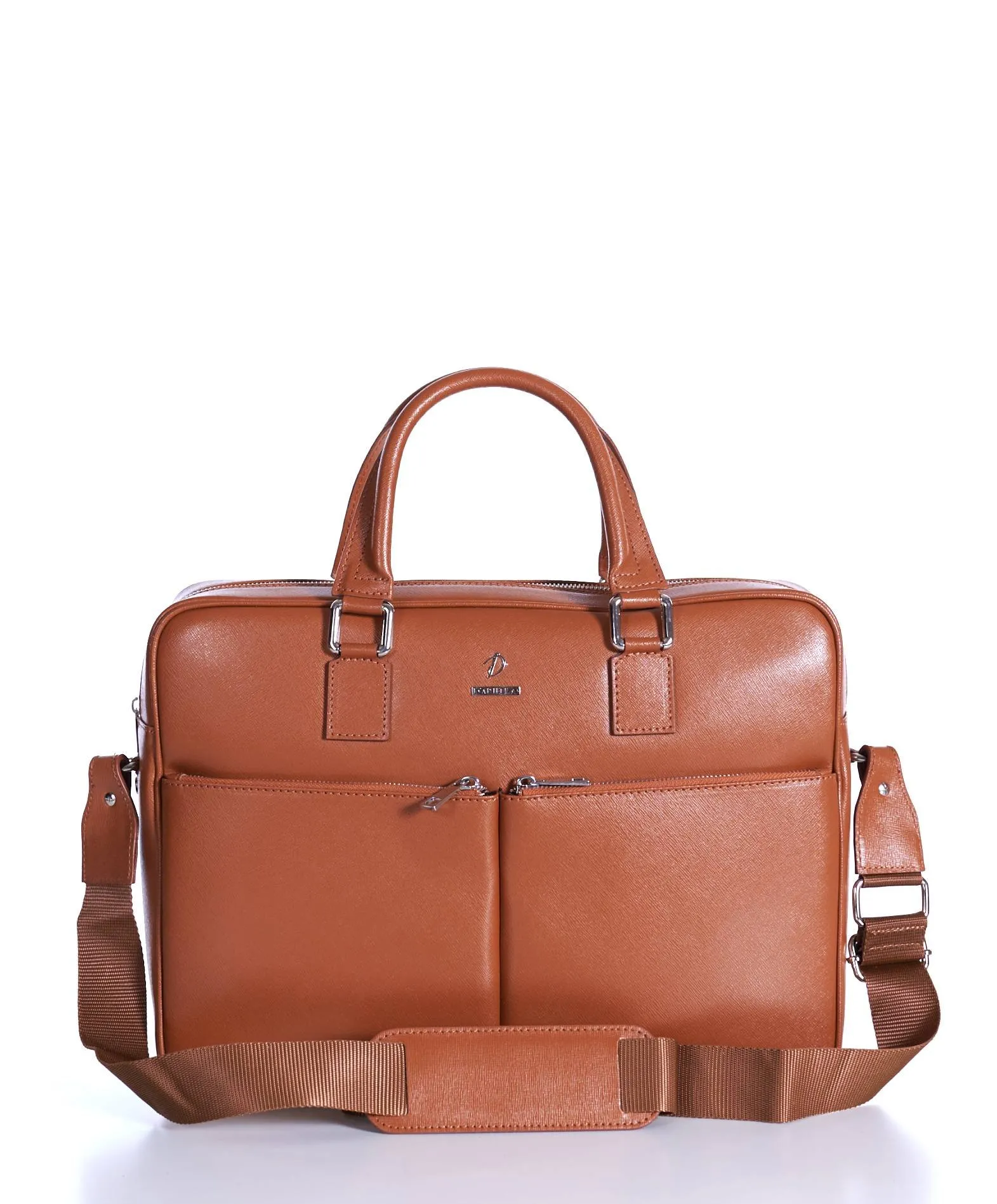 Cartable 24 heures cuir porte-documents sacoche ordinateur cognac Justin