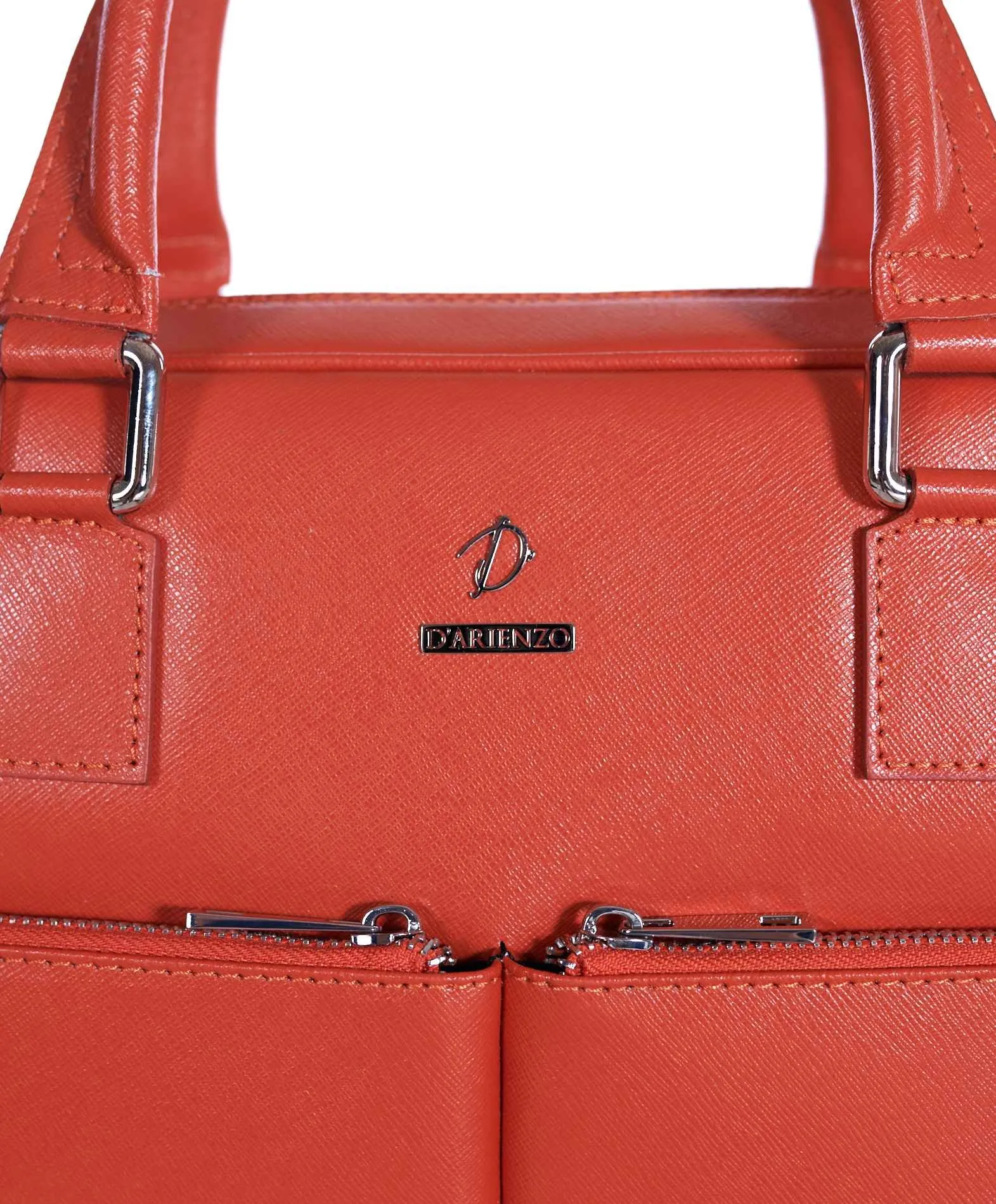 Cartable 24 heures cuir porte-documents sacoche ordinateur orange Justin