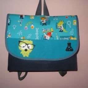 Cartable gf maternelle personnalisé prenom toile et tissu au choix ( garçon, liberty, animaux scientifiques....)