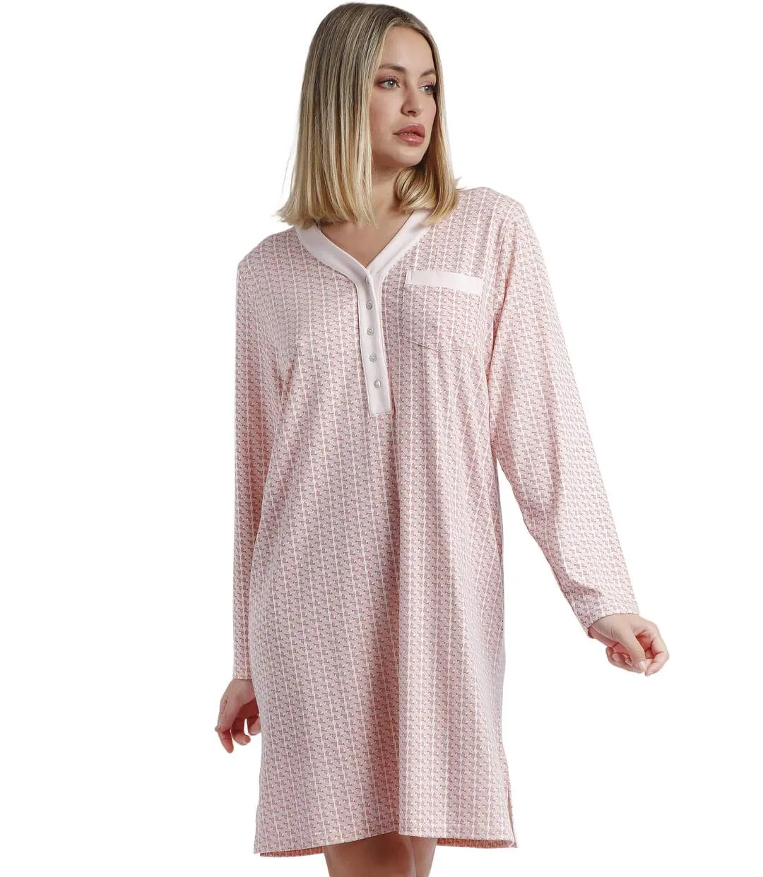 Chemise de nuit manches longues Rose Chains Admas
