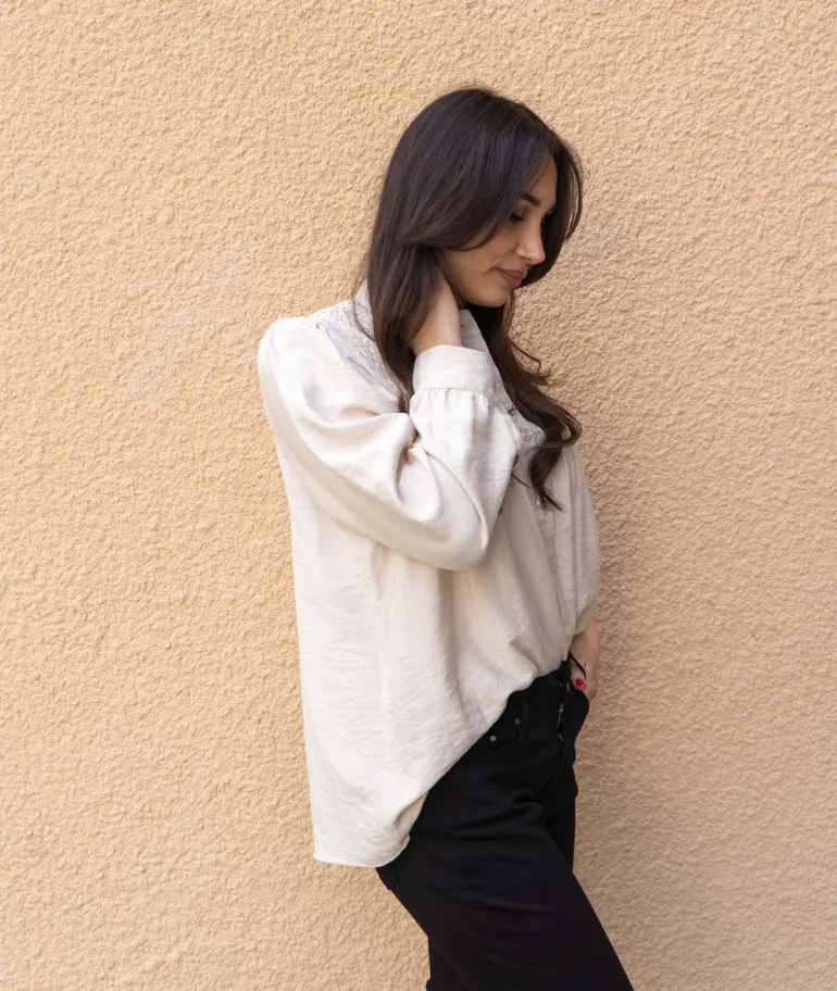 Chemise fluide smockée