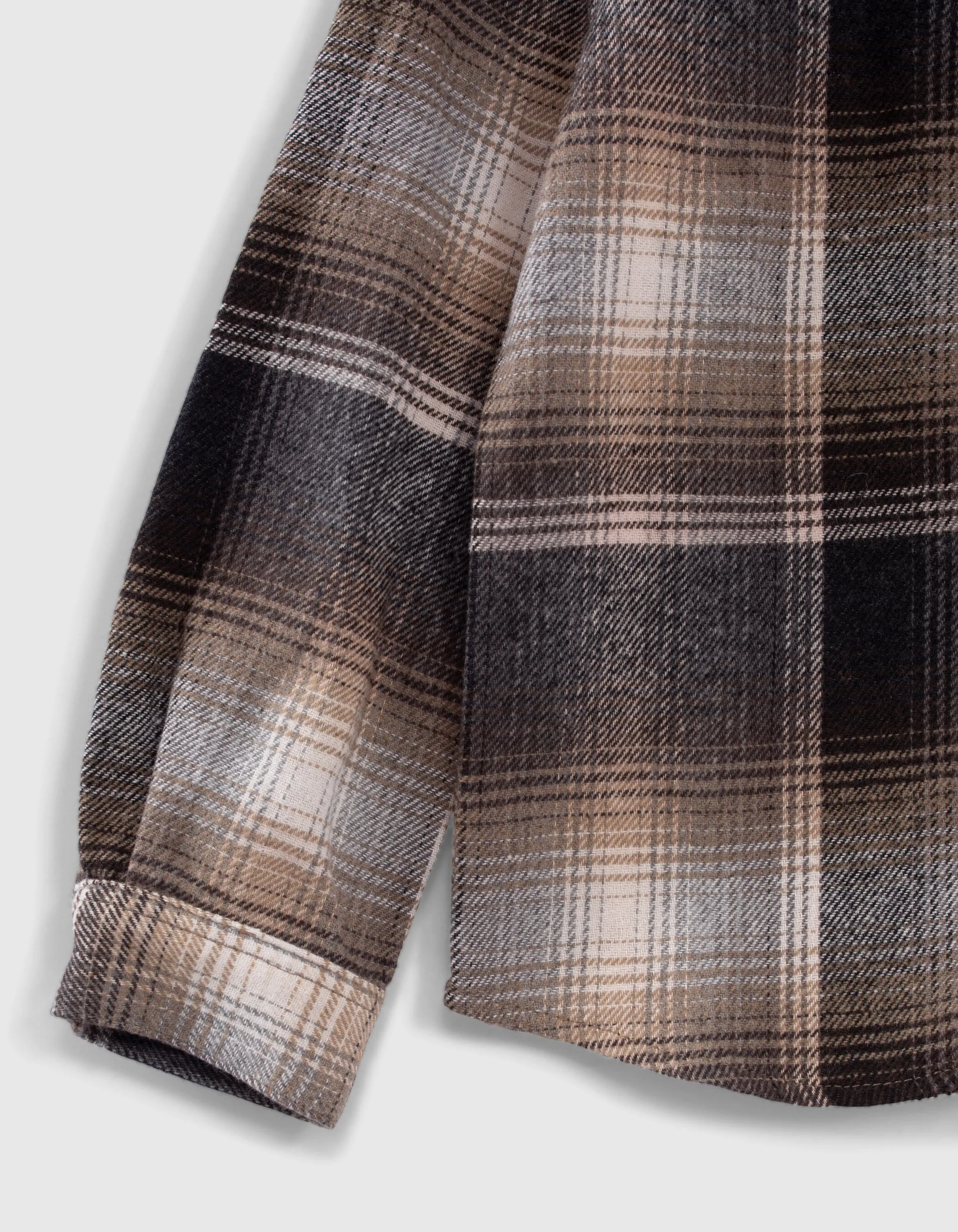 Chemise grise à carreaux en flanelle garçon 