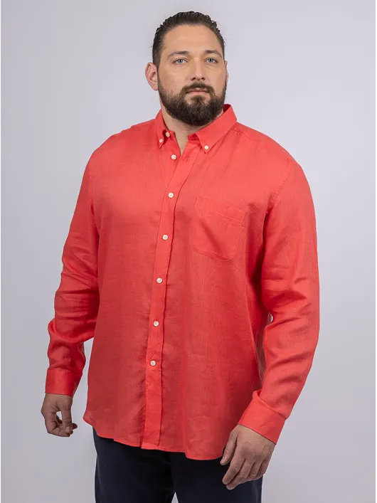 Chemise Ralph Lin Corail Capel Grande Taille corail homme grande taille - Capelstore