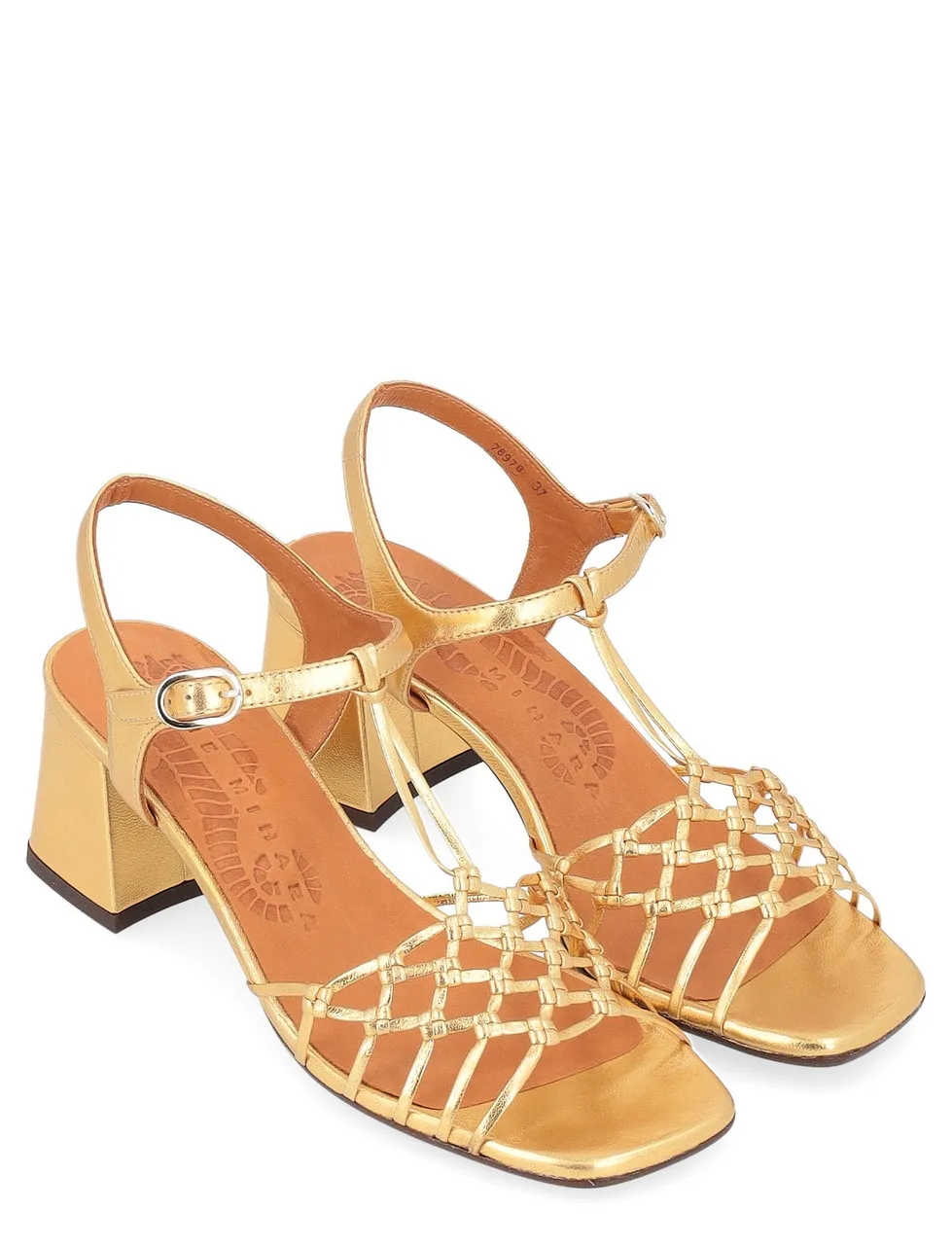 Chie Mihara Sandale Lantes en cuir doré