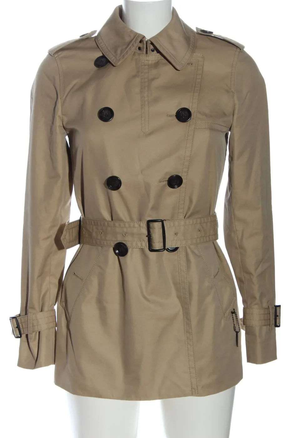 Coach Duffle-coat rose chair motif rayé style décontracté