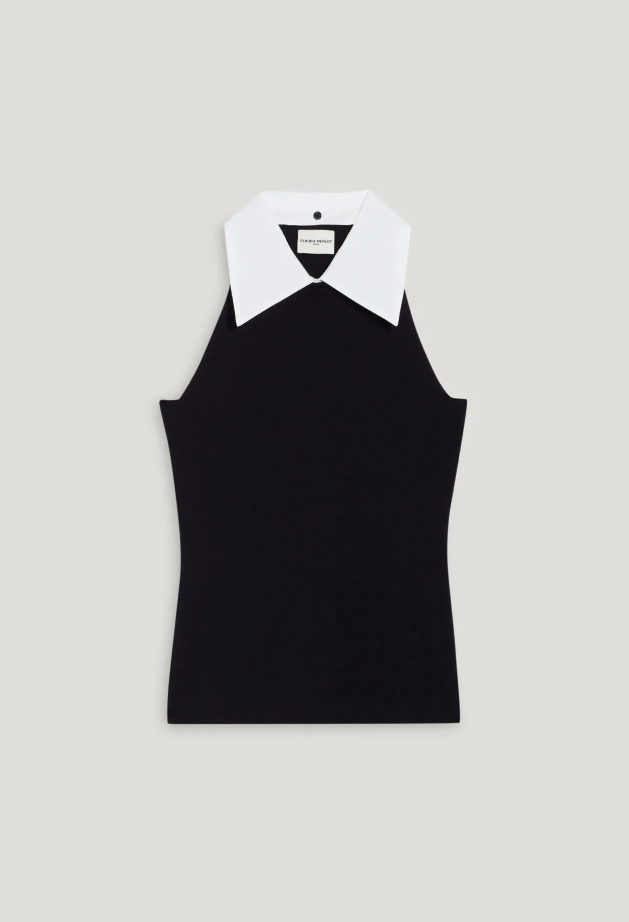 Débardeur col chemise marine | Claudie FR