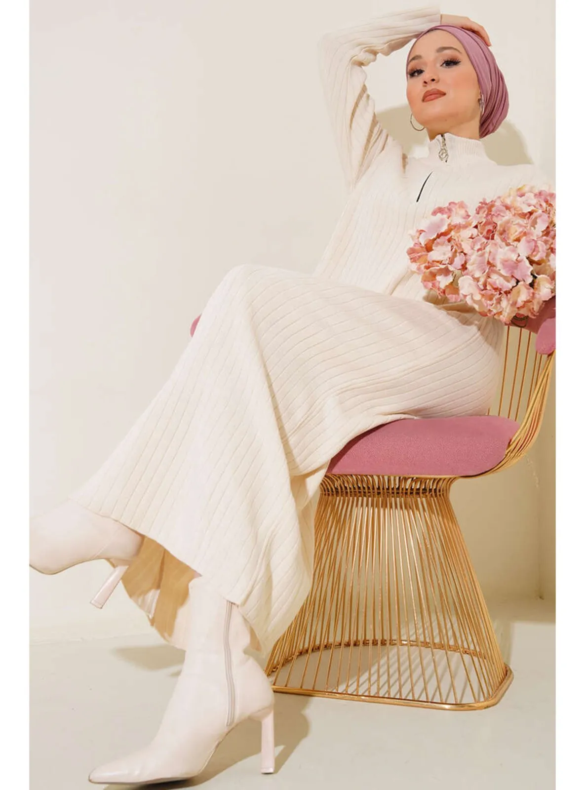 Ecru - Knit Dresses