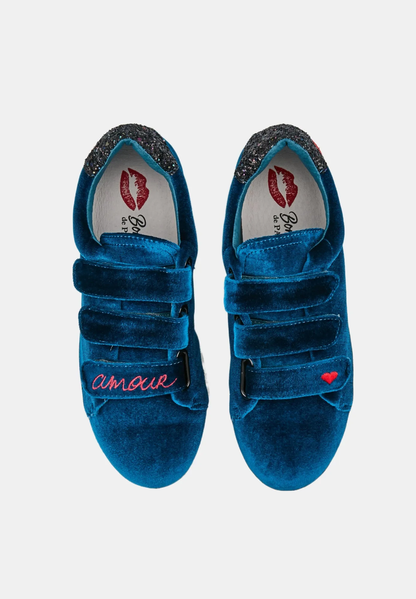 Edith Velours Amour-Bleu Canard