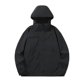 Emberly - Vestes à capuche unisexes, coupe-vent et imperméables, avec manches longues et fermeture à glissière