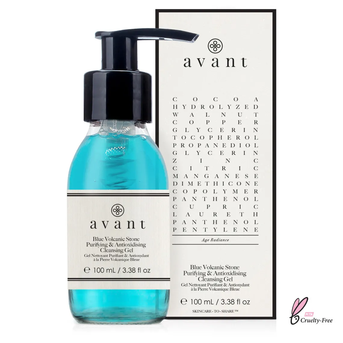 Gel Nettoyant Purifiant & Antioxydant à la Pierre Volcanique Bleue - Avant Skincare | 3 Suisses