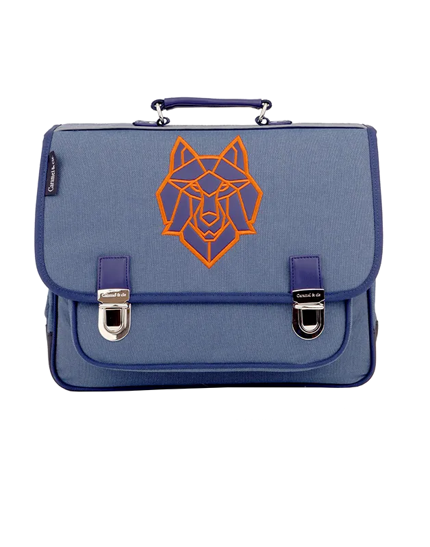 Grand Cartable Loup Bleu