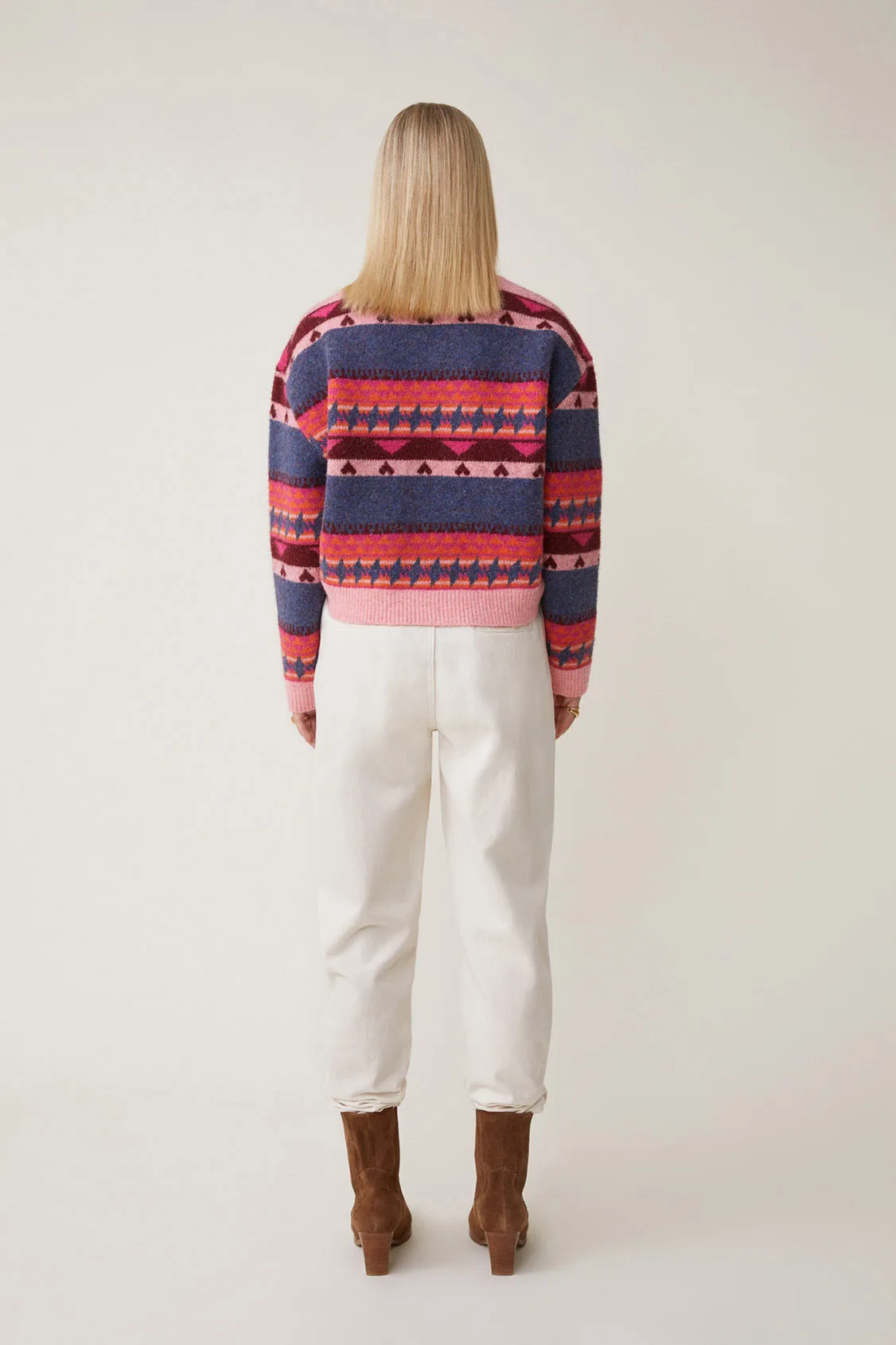 Jean large taille haute ceinturée