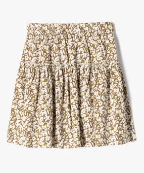 jupe ample et fluide imprimee fille vert robes et jupes