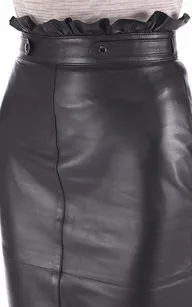 Jupe crayon agneau noir La Canadienne - La Canadienne - Robes / jupes Cuir Noir