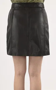 Jupe cuir SK PATIE W noir Schott - La Canadienne - Robes / jupes Cuir Noir
