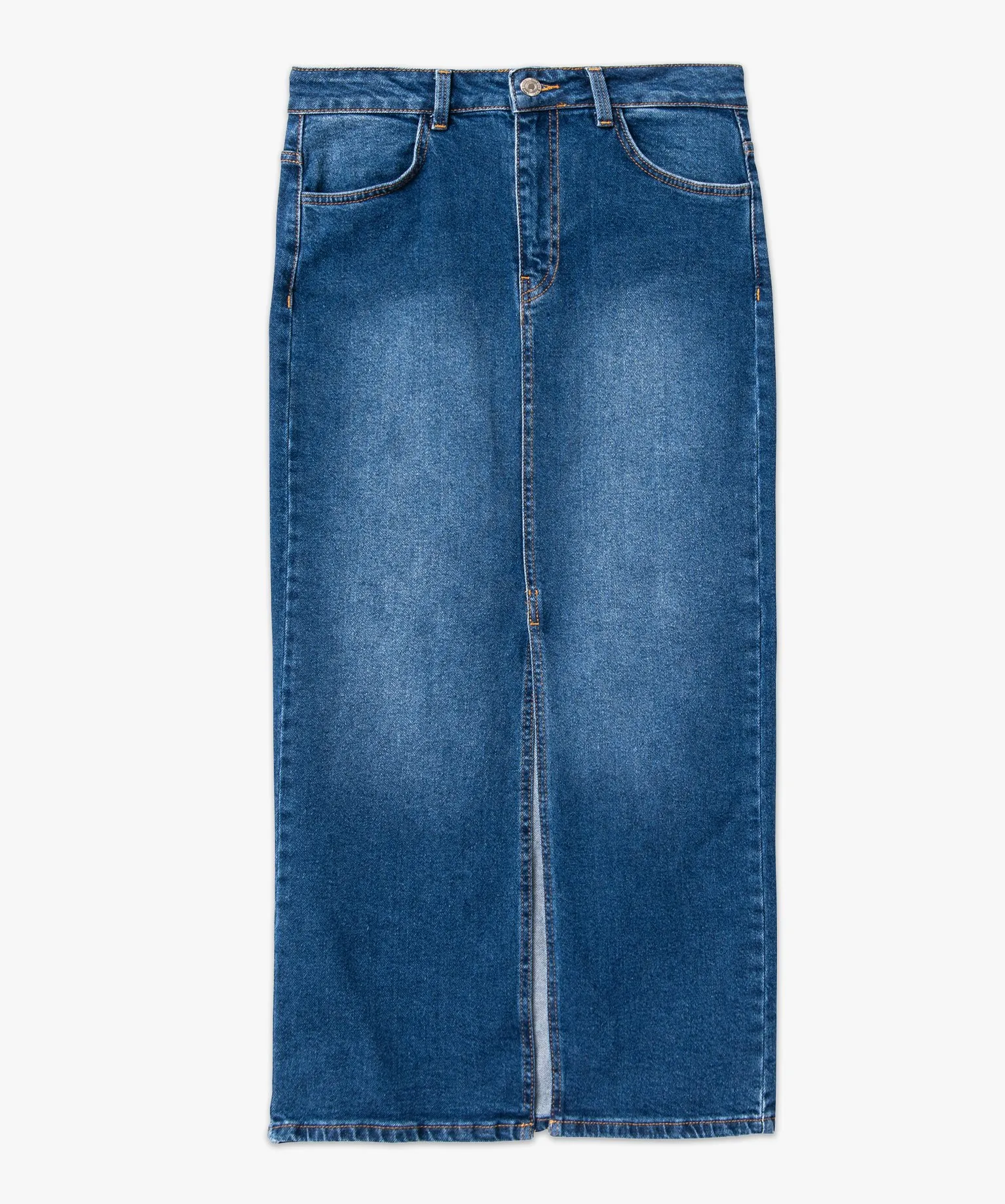 jupe longue en denim fendue devant femme bleu jupes en jean