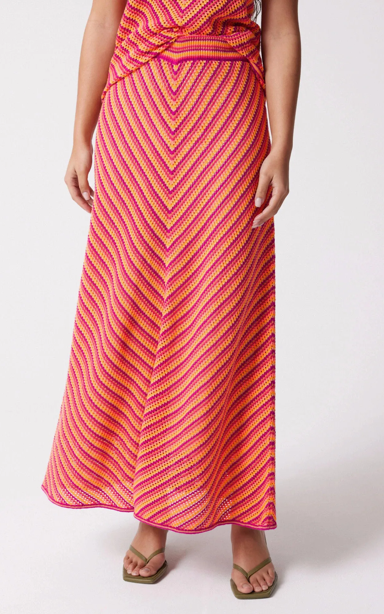 Jupe longue Luvi crochet orange Notshy - La Canadienne - Robes / jupes Textile Orange