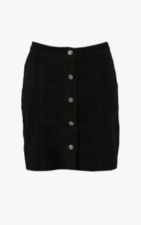 Jupe trapèze velours noire La Canadienne - La Canadienne - Robes / jupes Nubuck et Daim Noir