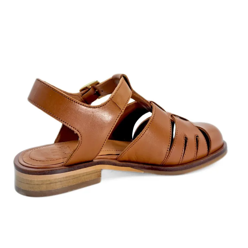 La sandale bout fermé en cuir camel - Billi Bi - Scarpe