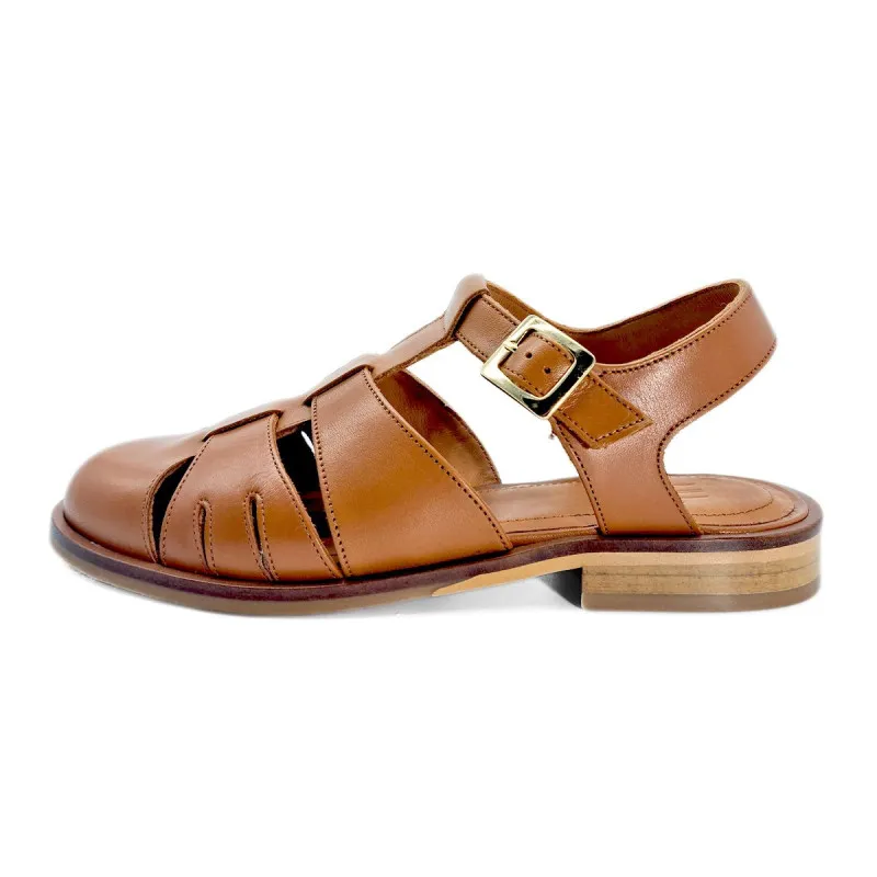 La sandale bout fermé en cuir camel - Billi Bi - Scarpe