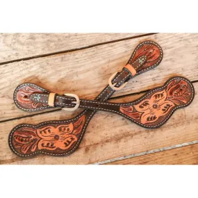 LANIERE D'EPERONS FLORAL TOOLED WEAVER LEATHER