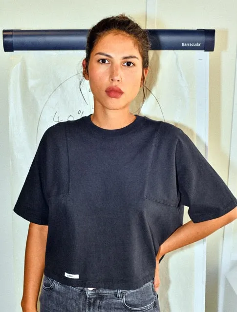 Le tee-shirt Boxy Willie Heavy jersey bio-recyclé Noir black coffee