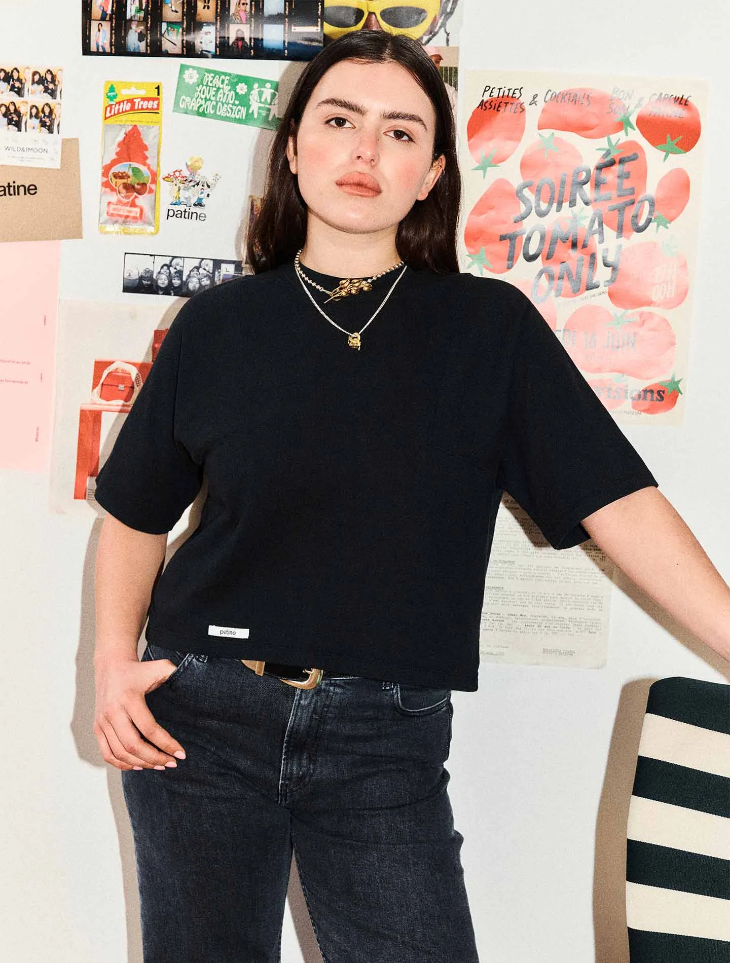 Le tee-shirt Boxy Willie Heavy jersey bio-recyclé Noir black coffee
