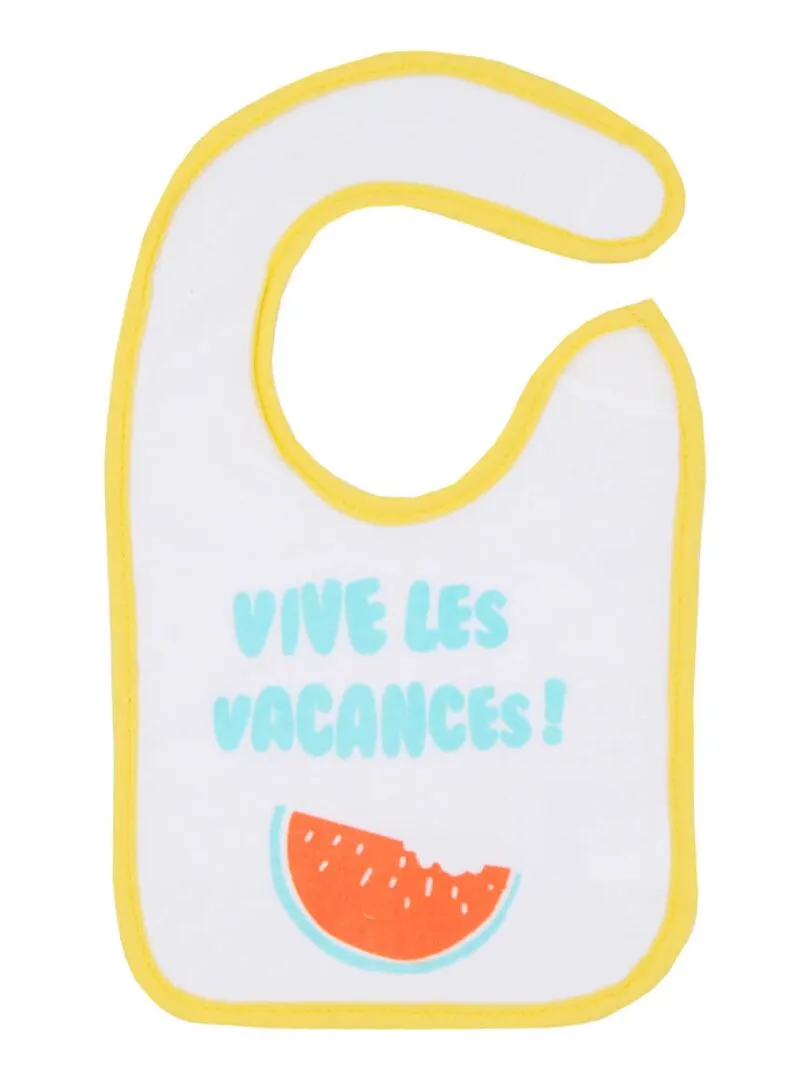 Lot de 2 bavoirs vacances - Naissance - Bleu