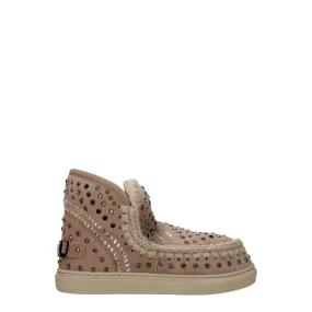 Mou Eskimo Boots Femmes Suede Beige / Purple