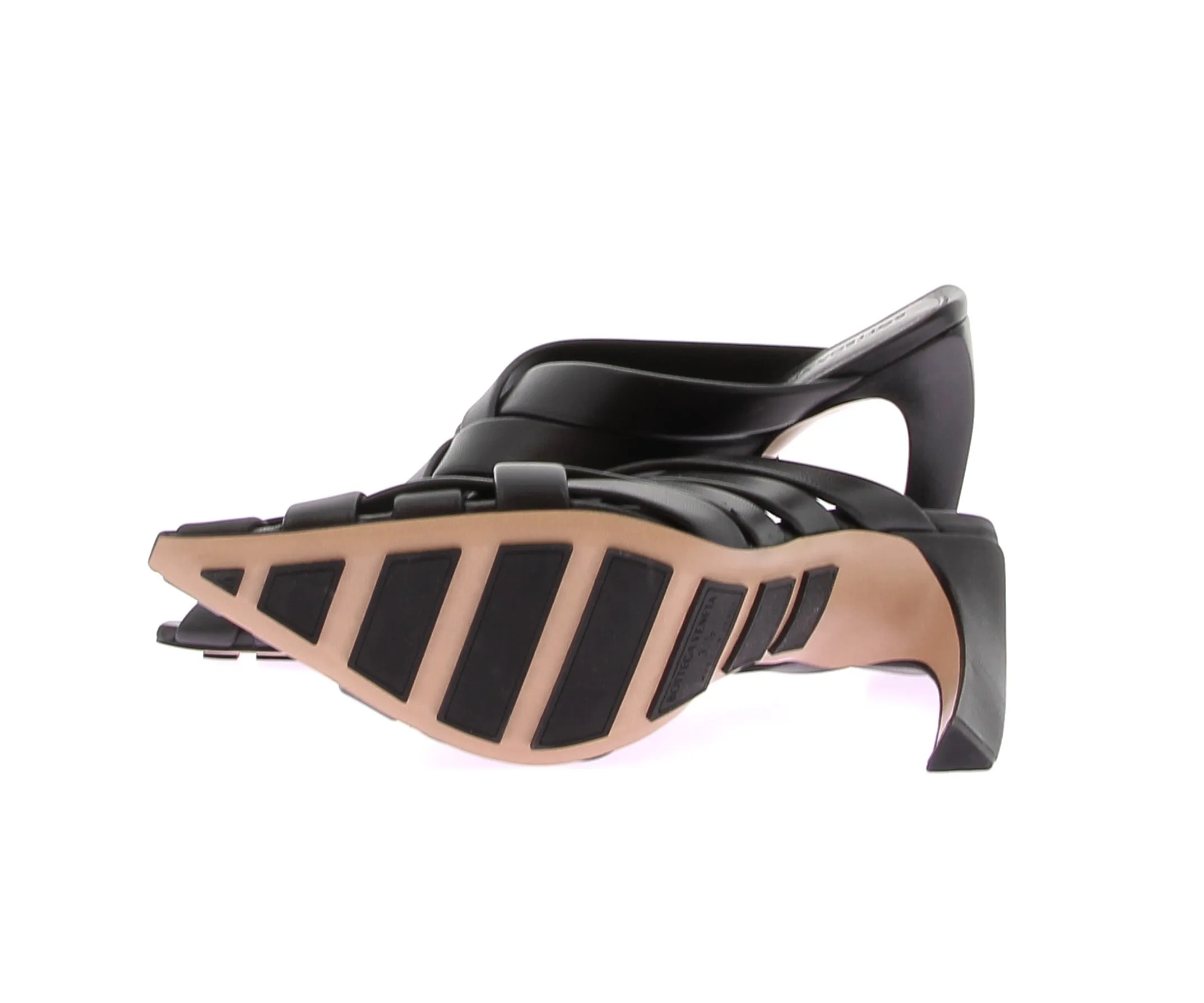 Mules à talons en cuir noir Alfie