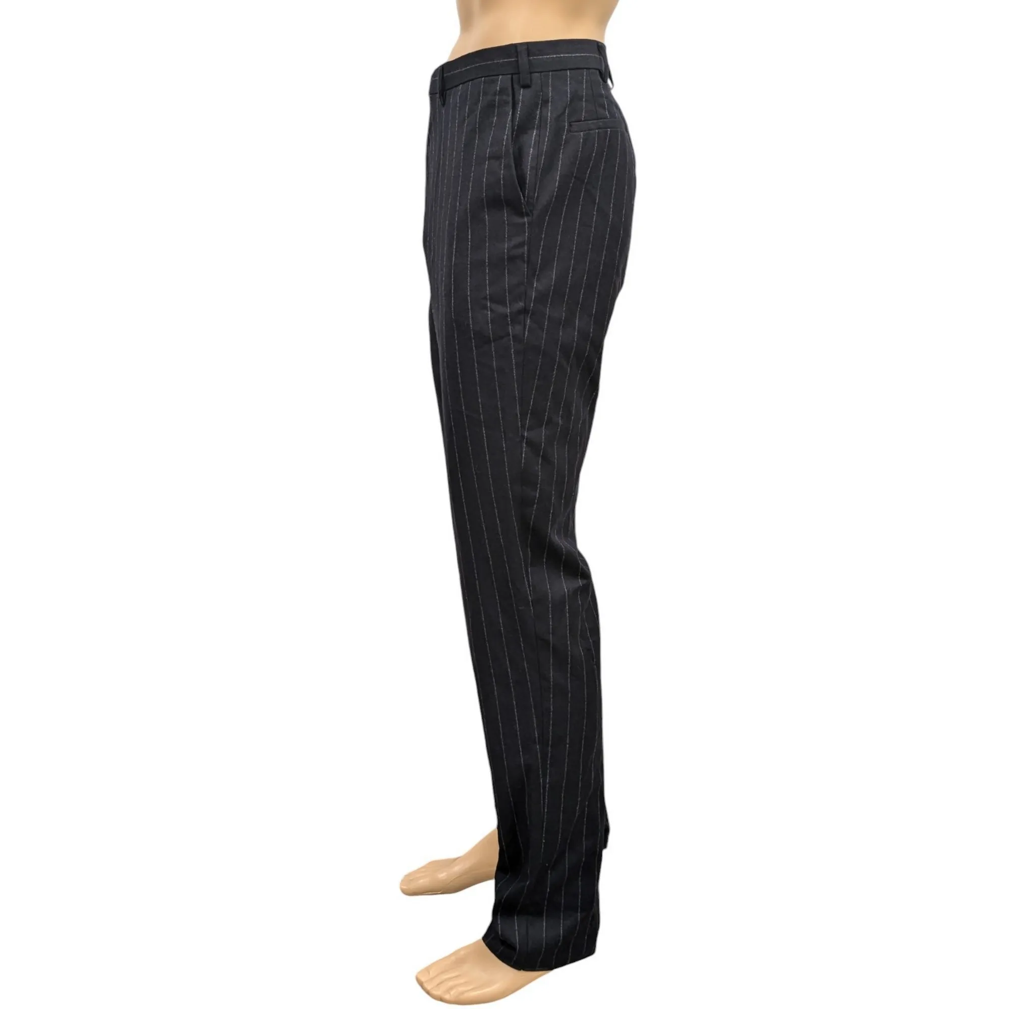 Pantalon neuf Jamgot & Co T 54 Ital. = 48/50 Fr en laine vierge et cachemire noir à fines rayures