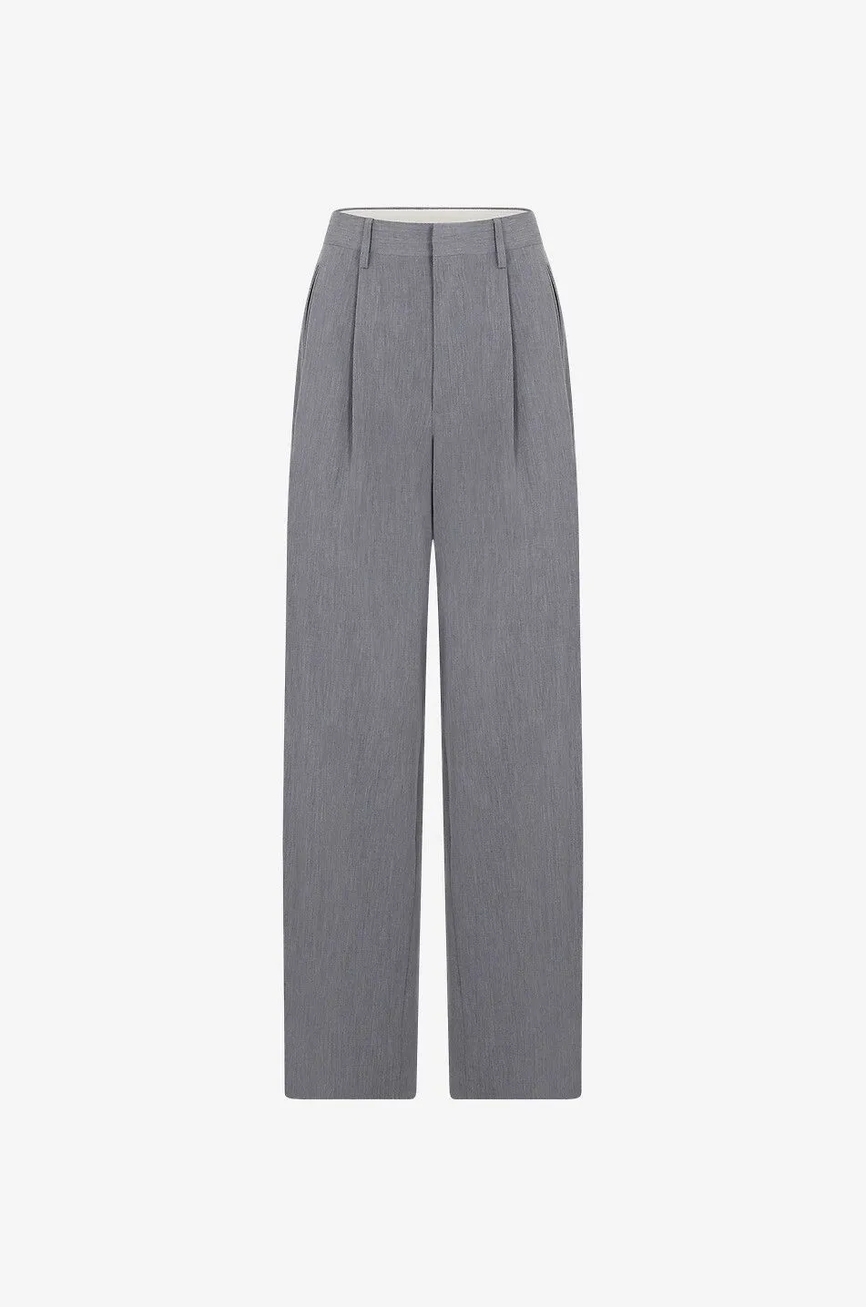Pantalon à pinces large taille haute déstructuré