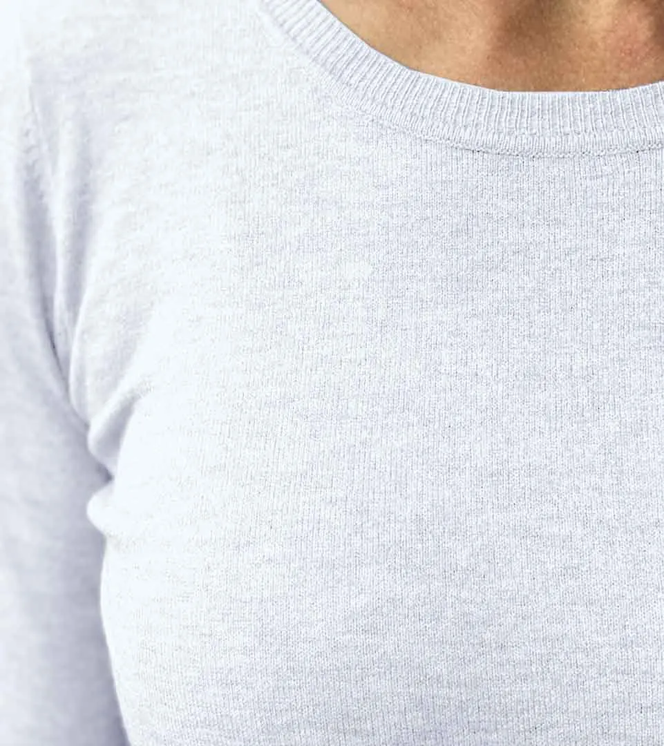 Petit Pull Col Rond Cachemire Blanc