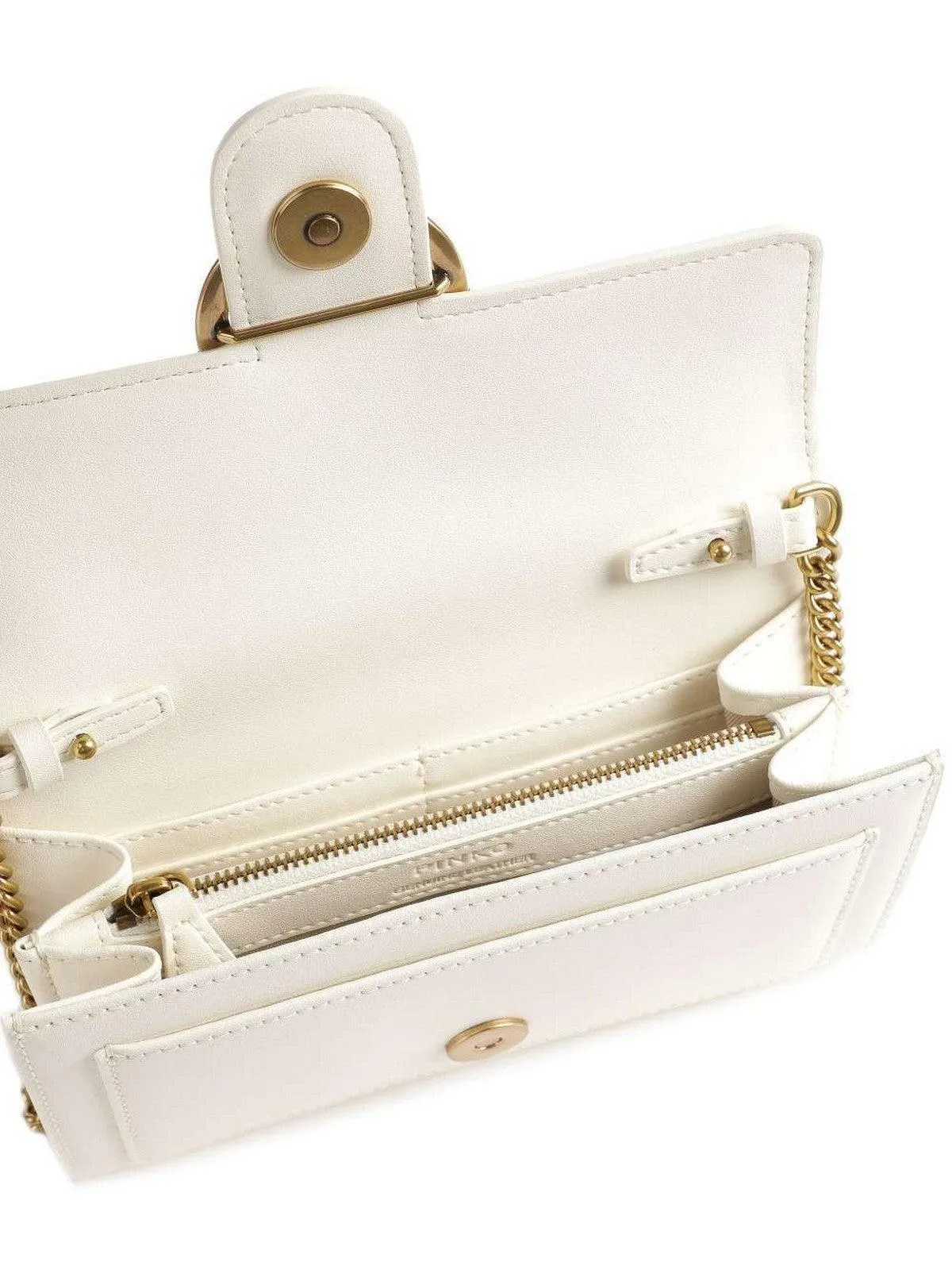 PINKO Portefeuille Femme Love one wallet 100062-A0F1 Z14Q Ivoire