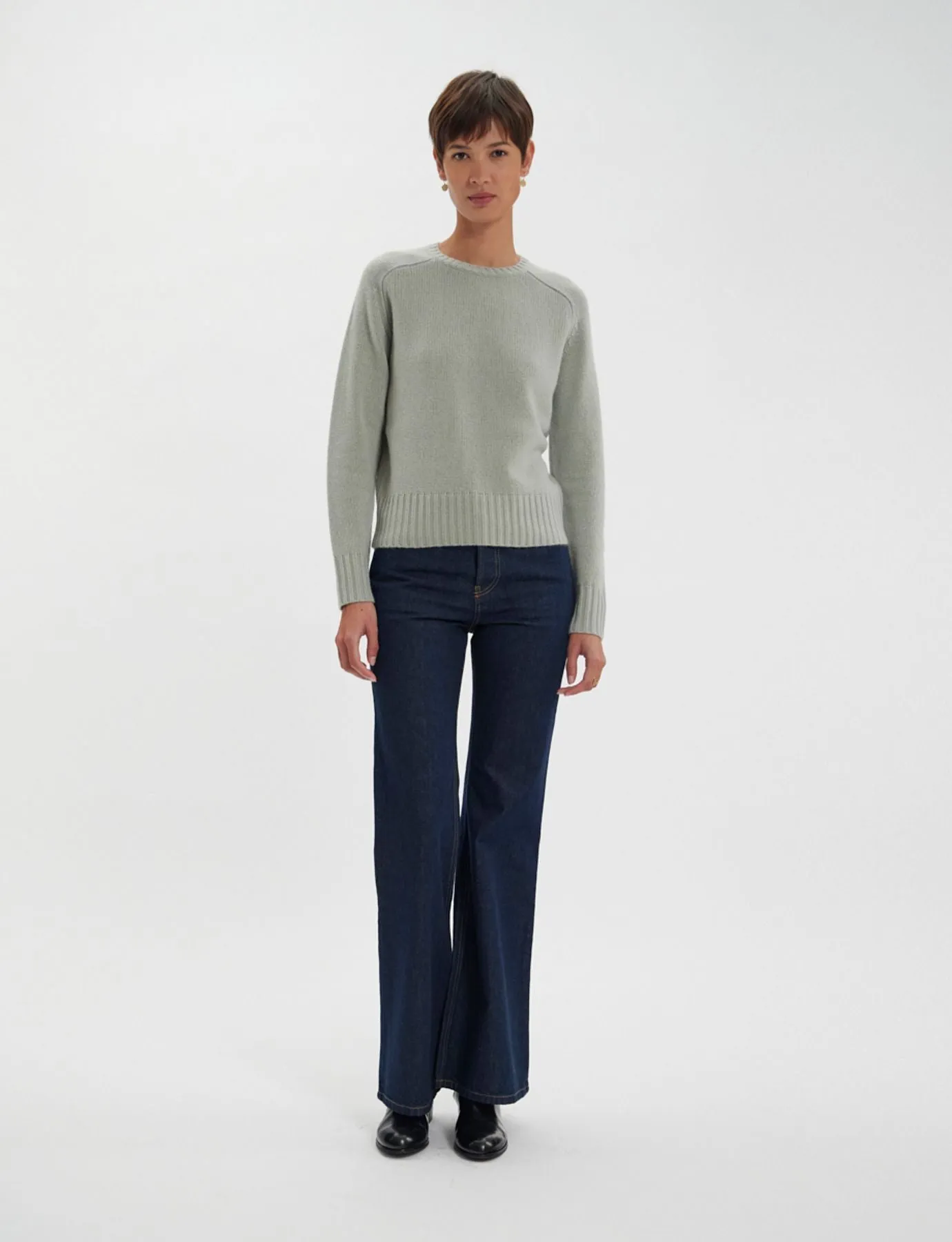 Pull Arthur laine et cachemire vert amande