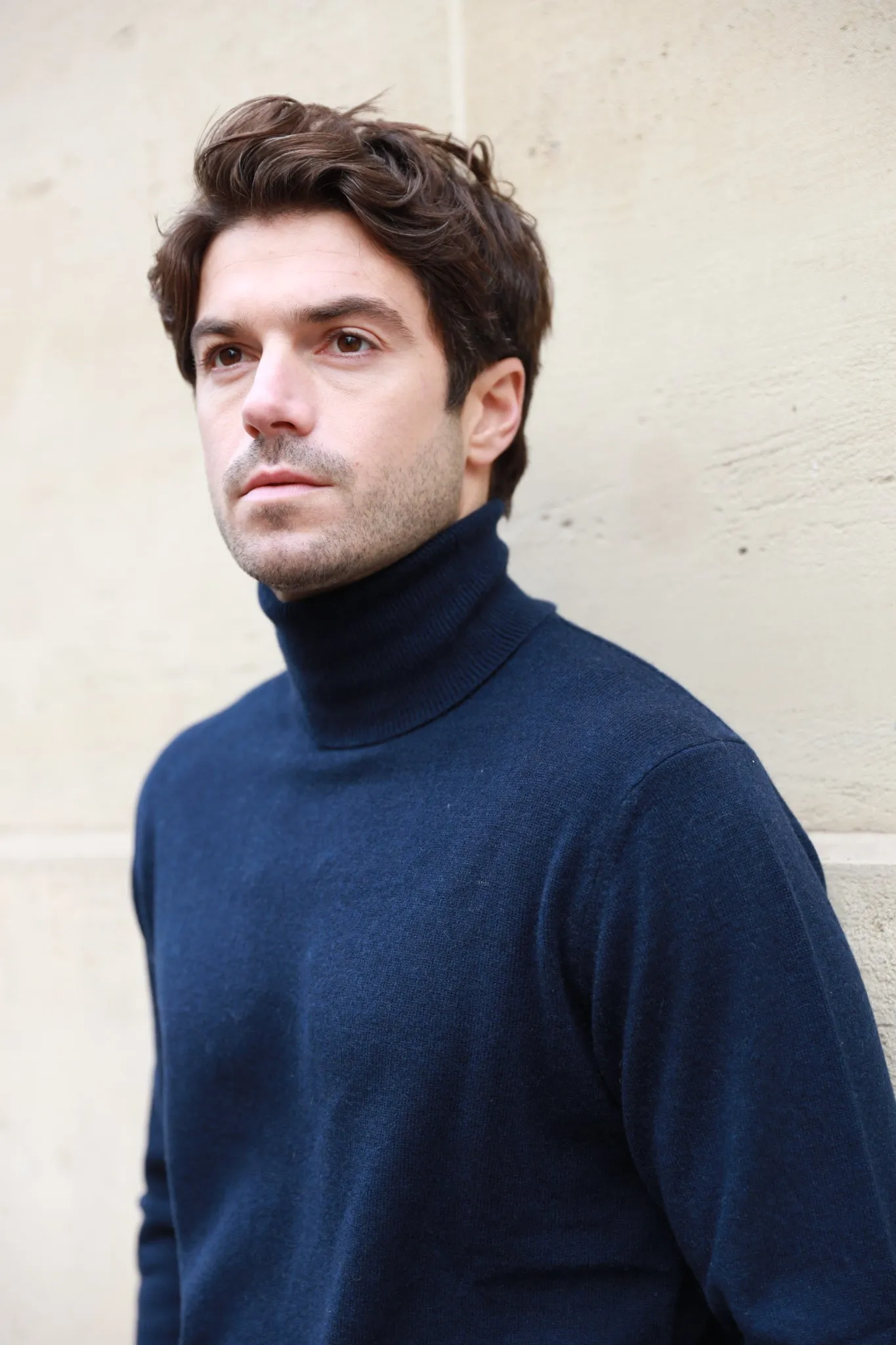 Pull col roulé 100% cachemire - Marine