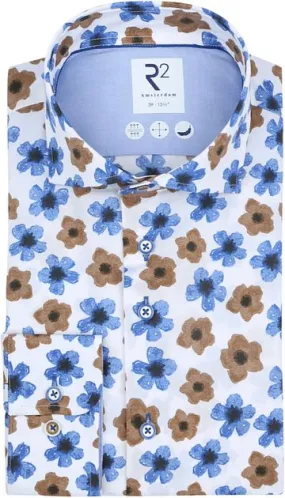 R2 Chemise Impression De Fleurs Bleu Cobalt 120.WSP.035-012 