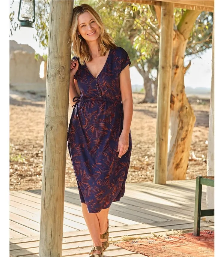 Robe boutonnée à taille cintrée - Femme - Jersey