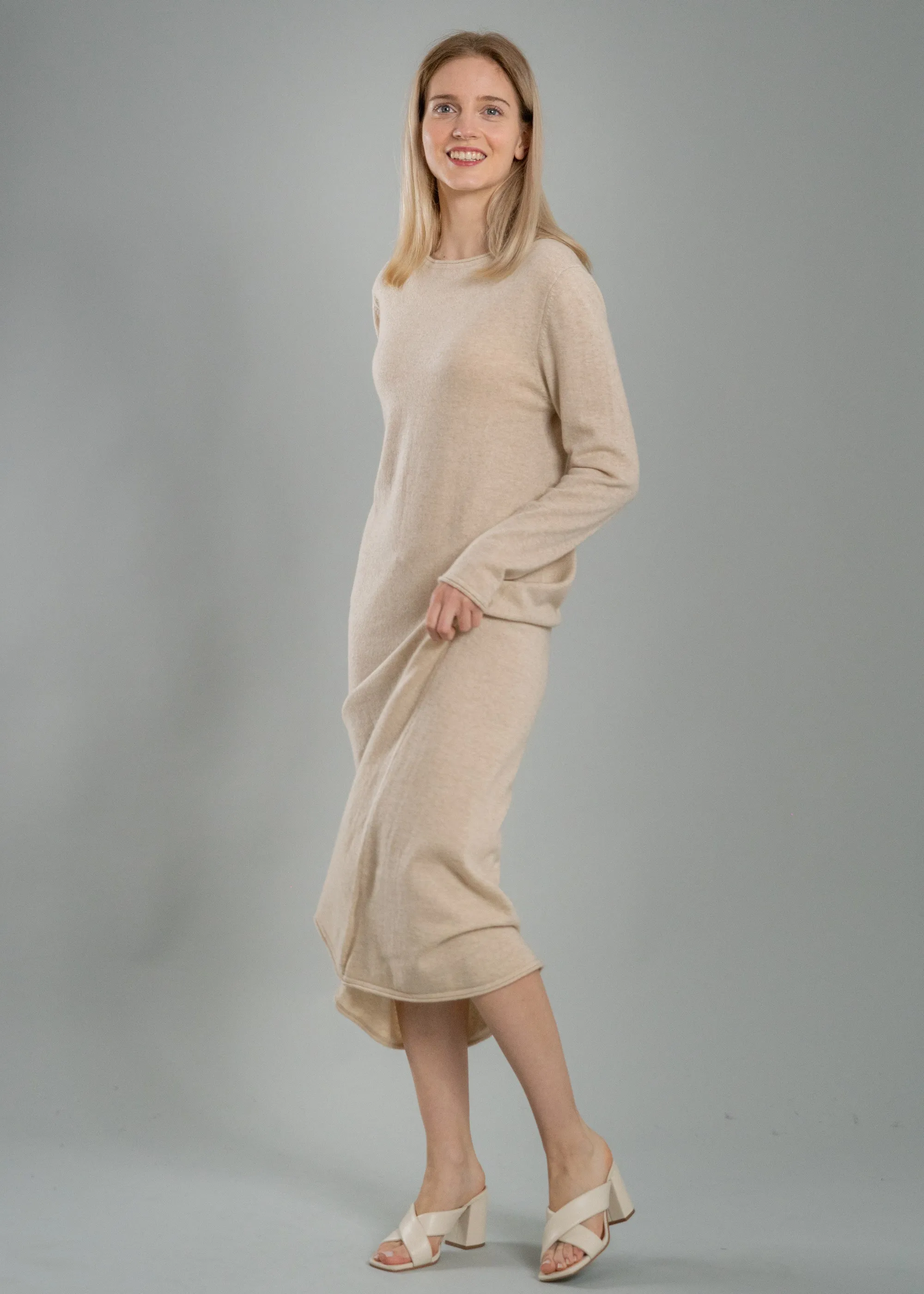Robe d'intérieur cachemire longue 2 fils