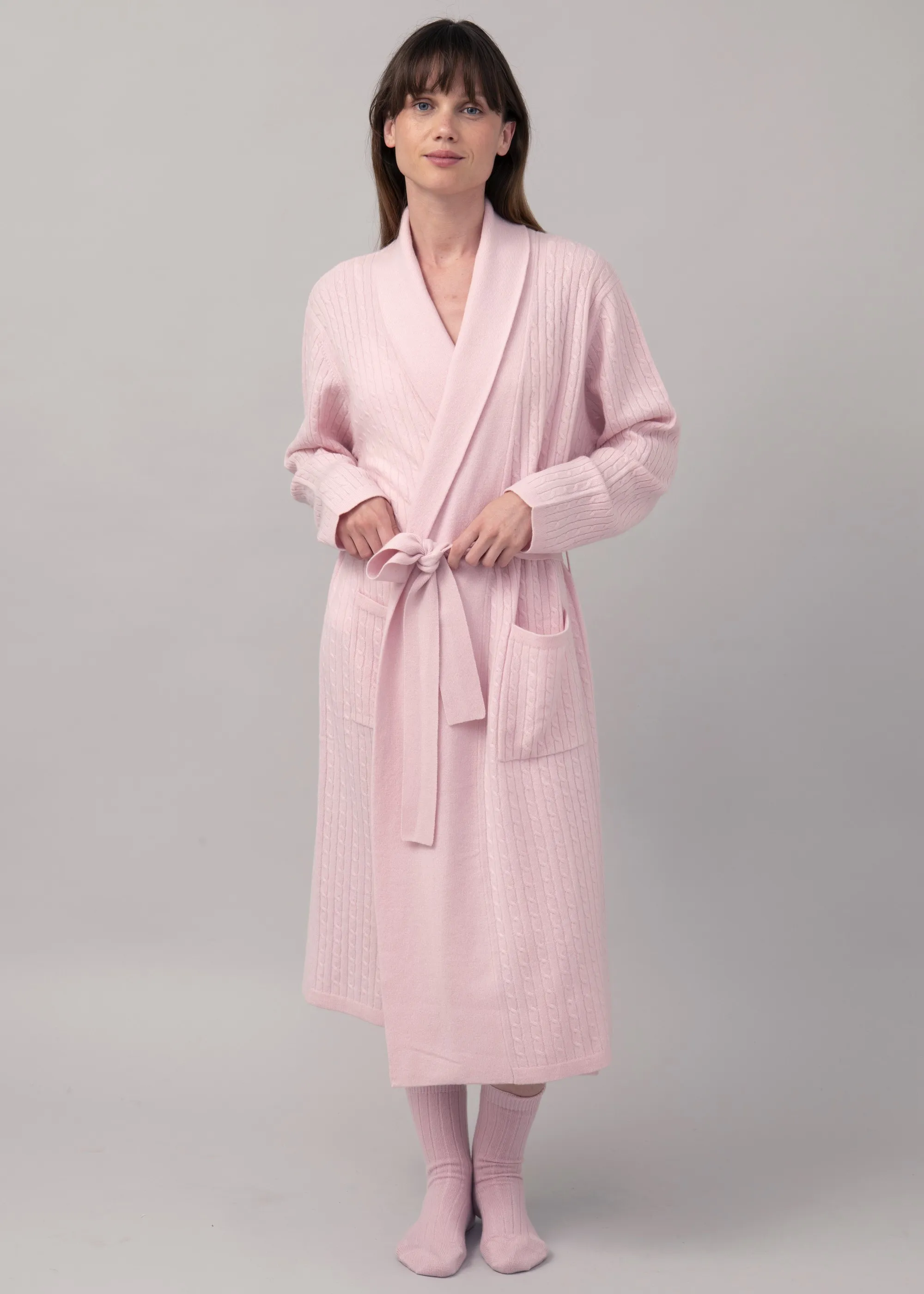 Robe d'intérieur cachemire torsadée 2 fils